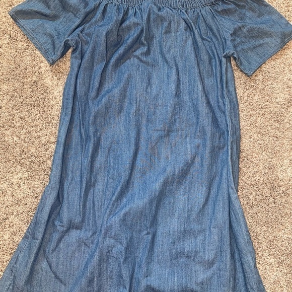 Merona Denim Blue Off-Shoulder Mini Dress - Picture 4 of 5
